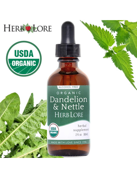 Tintura Orgánica de Diente de León y Ortiga Herb Lore 59 ml