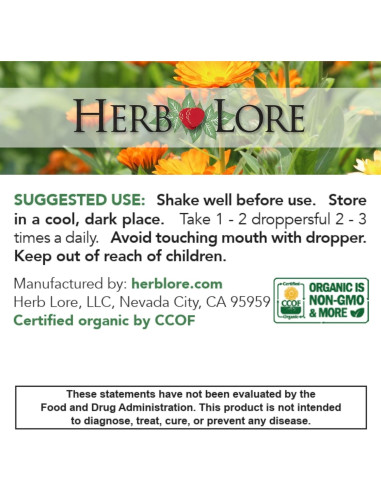 Tintura Orgánica de Diente de León y Ortiga Herb Lore 59 ml