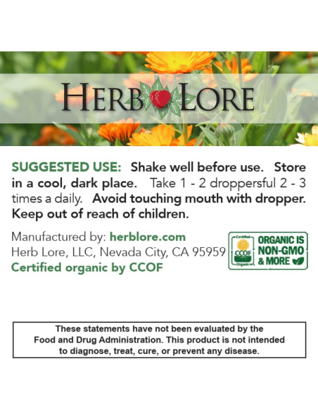 Tintura Orgánica de Diente de León y Ortiga Herb Lore 59 ml