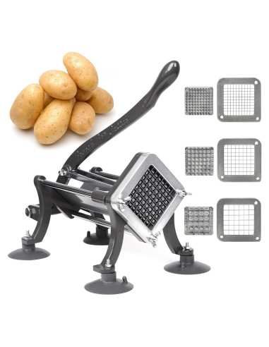Cortador de Papas Fritas Manual SHSYCER con 3 Cuchillas 0.64-1.27 cm