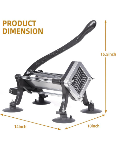 Cortador de Papas Fritas Manual SHSYCER con 3 Cuchillas 0.64-1.27 cm