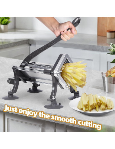 Cortador de Papas Fritas Manual SHSYCER con 3 Cuchillas 0.64-1.27 cm