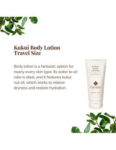Loción Corporal Hidratante Hanalei 80 ml - Aceite de Kukui y Aloe Vera