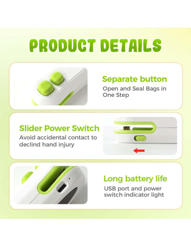 Sellador de Bolsas Mini 2 en 1 Asfanst Recargable 2025