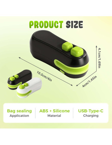 Sellador de Bolsas Mini 2 en 1 Asfanst Recargable 2025