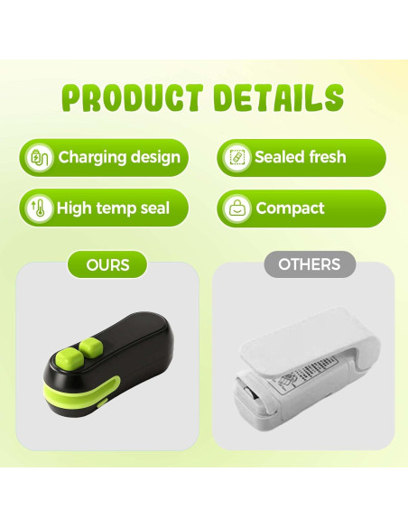 Sellador de Bolsas Mini 2 en 1 Asfanst Recargable 2025