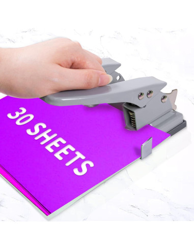 Perforadora de 2 agujeros HKKYO - Metal, 30 hojas, ajuste preciso