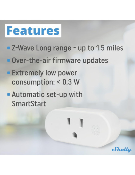 Enchufe Inteligente Shelly Wave US LR Z-Wave 15A Monitoreo Energía