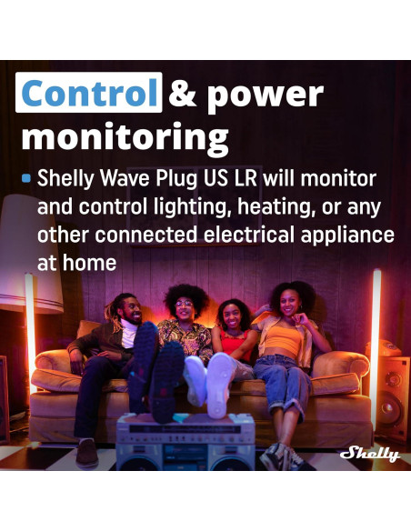 Enchufe Inteligente Shelly Wave US LR Z-Wave 15A Monitoreo Energía