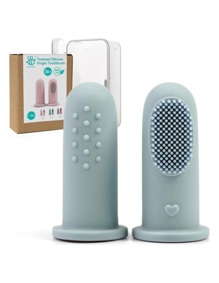 Cepillo de Dedo de Silicona BumbleBee para Bebés - 2 Unidades