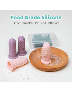 Cepillo de Dedo de Silicona BumbleBee para Bebés - 2 Unidades 2