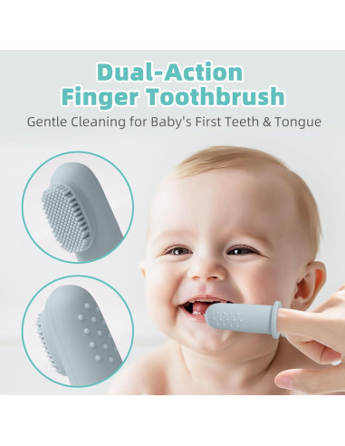 Cepillo de Dedo de Silicona BumbleBee para Bebés - 2 Unidades