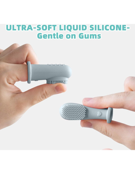 Cepillo de Dedo de Silicona BumbleBee para Bebés - 2 Unidades