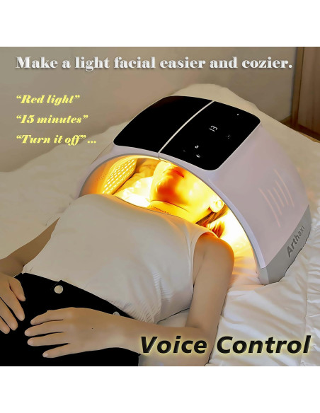 Máquina de Terapia Facial LED 7 Colores Arthaxi - Control por Voz