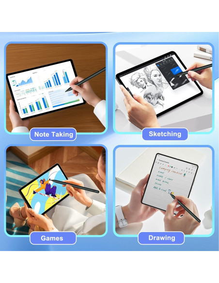 Lápiz Stylus YAGFK A9+ para Samsung Galaxy Tab A9/A8 Lite Negro