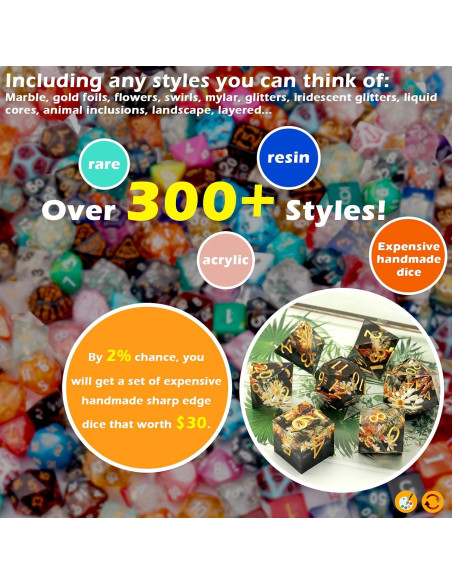 Conjunto de Dados Poliedricos Haxtec DND 7 Piezas con Pegatinas