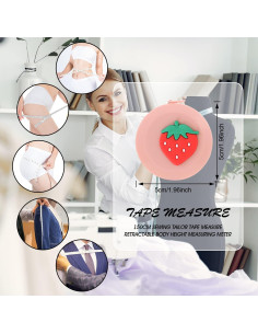 Paquete de 3 Cintas Métricas Retráctiles Cartoon 150 cm 2