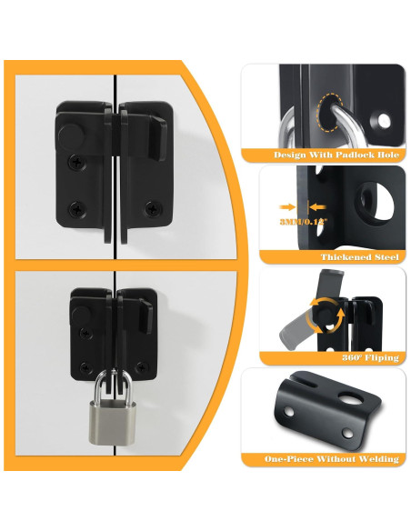 Juego de Pestillos Alise Flip Latch con Candado Acero Inoxidable