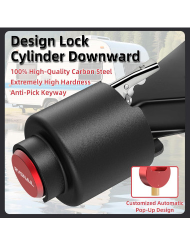 Cerradura de Enganche de Remolque RVSNAIL 2" Antirrobo