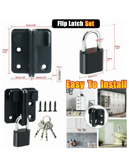 Juego de Pestillos Alise Flip Latch con Candado Acero Inoxidable