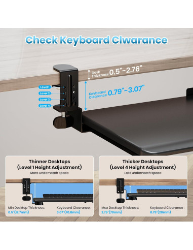 Bandeja de Teclado Grande Zontera 65 x 30 cm Ajustable