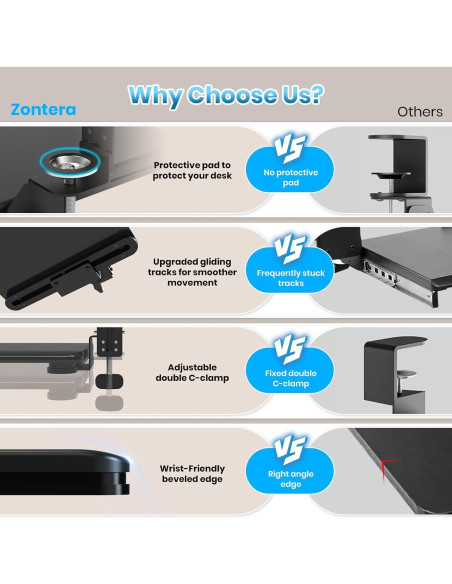 Bandeja de Teclado Grande Zontera 65 x 30 cm Ajustable
