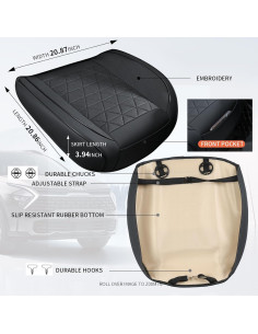 Funda de Asiento de Coche WinxMatrs Universal Negra Impermeable 2