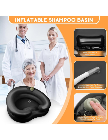 Lavabo de Lavado de Cabello Inflable Samlomi - Corazón Negro