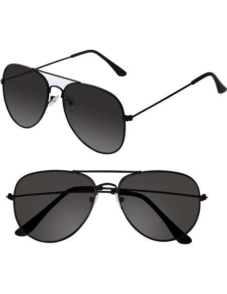 Gafas de sol aviador unisex metalicas negras para Halloween