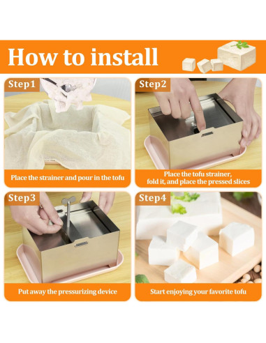 Kit de Prensa de Tofu SAEHAEYEE Acero Inoxidable 1kg