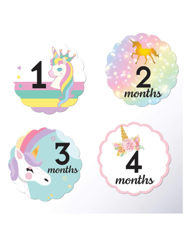 Calcomanías de Hitos y Meses Kenco Unicornio 24 Piezas