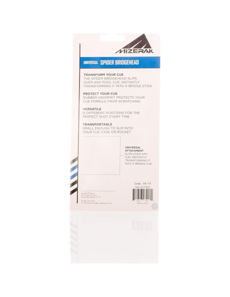 Mizerak Spider Bridge Head Negro para Billar - 9 Posiciones