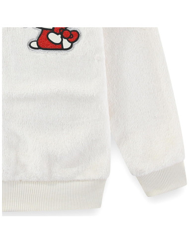 Sudadera con cremallera Hello Kitty beige para niñas grandes