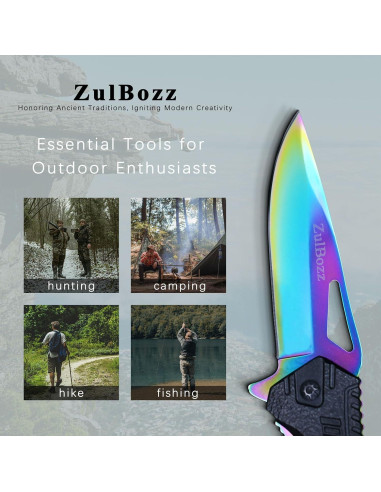 Cuchillo de bolsillo plegable ZulBozz 21.16 cm 440C aluminio