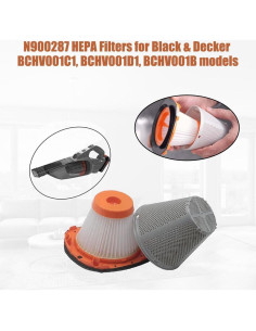 4 Filtros HEPA GIB cleaningtool GF15 para Aspiradora Black+Decker 2