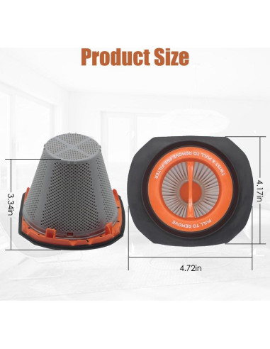 4 Filtros HEPA GIB cleaningtool GF15 para Aspiradora Black+Decker