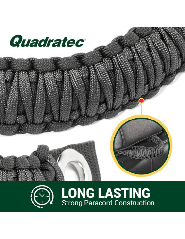 Mangos de Agarre Paracord Quadratec 550 - Negro - Jeep Wrangler JL 2018-2022