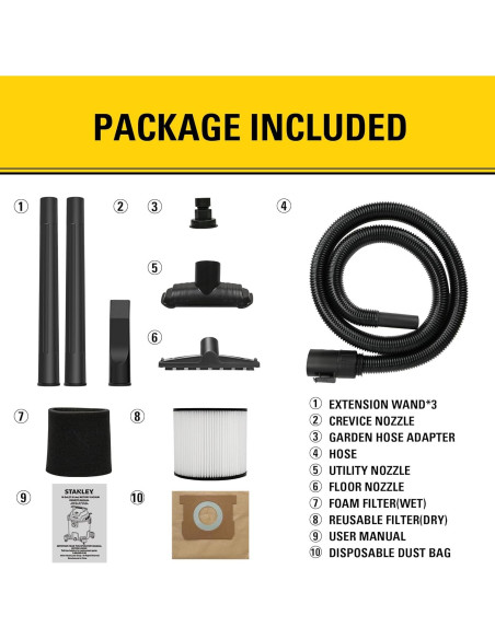 Aspiradora Húmeda y Seca STANLEY SL18701P-10A 10 Galones 6 HP