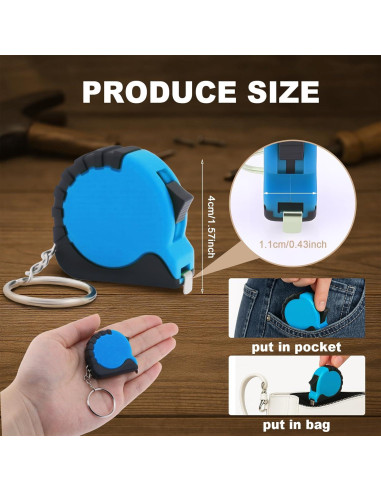 24 Cintas Métricas Retráctiles ZSCCXQ 100cm con Llavero