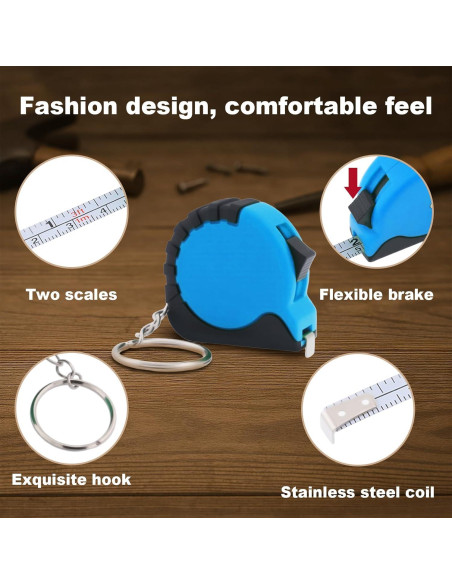 24 Cintas Métricas Retráctiles ZSCCXQ 100cm con Llavero