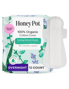 Compresas Nocturnas Herbales The Honey Pot - 12 Unidades