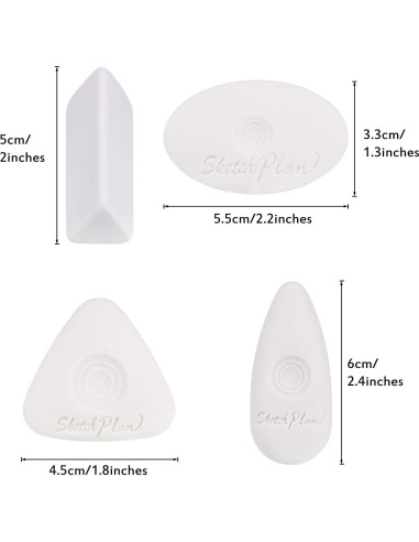 Borradores en Cubo Outus - 8 Piezas de Vinilo Blanco