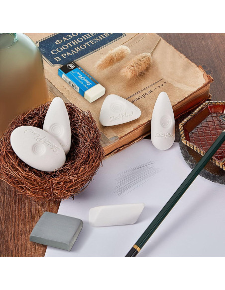 Borradores en Cubo Outus - 8 Piezas de Vinilo Blanco