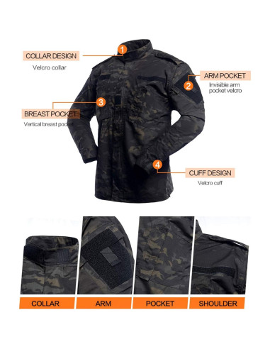 Conjunto Táctico Militar LANBAOSI para Hombre - Chaqueta y Pantalones