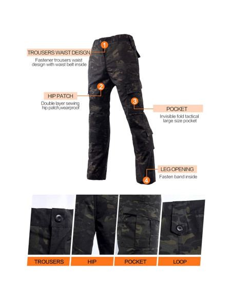 Conjunto Táctico Militar LANBAOSI para Hombre - Chaqueta y Pantalones