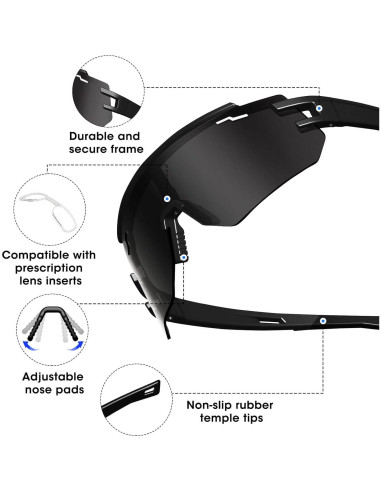 Gafas de sol deportivas AVV UV400 polarizadas para ciclismo