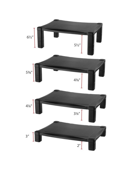Soporte de Monitor Ajustable Kantek MS400, Negro, 1.4 kg