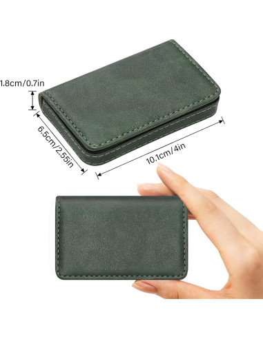 Billetera Bloqueadora RFID AIDEE Cuero Minimalista Verde