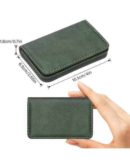 Billetera Bloqueadora RFID AIDEE Cuero Minimalista Verde