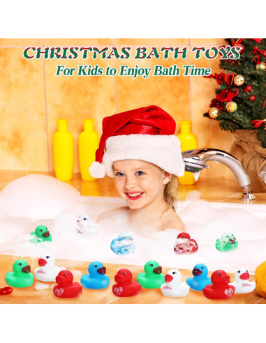 120 Patitos de Goma Navideños Mini Juguetes de Baño